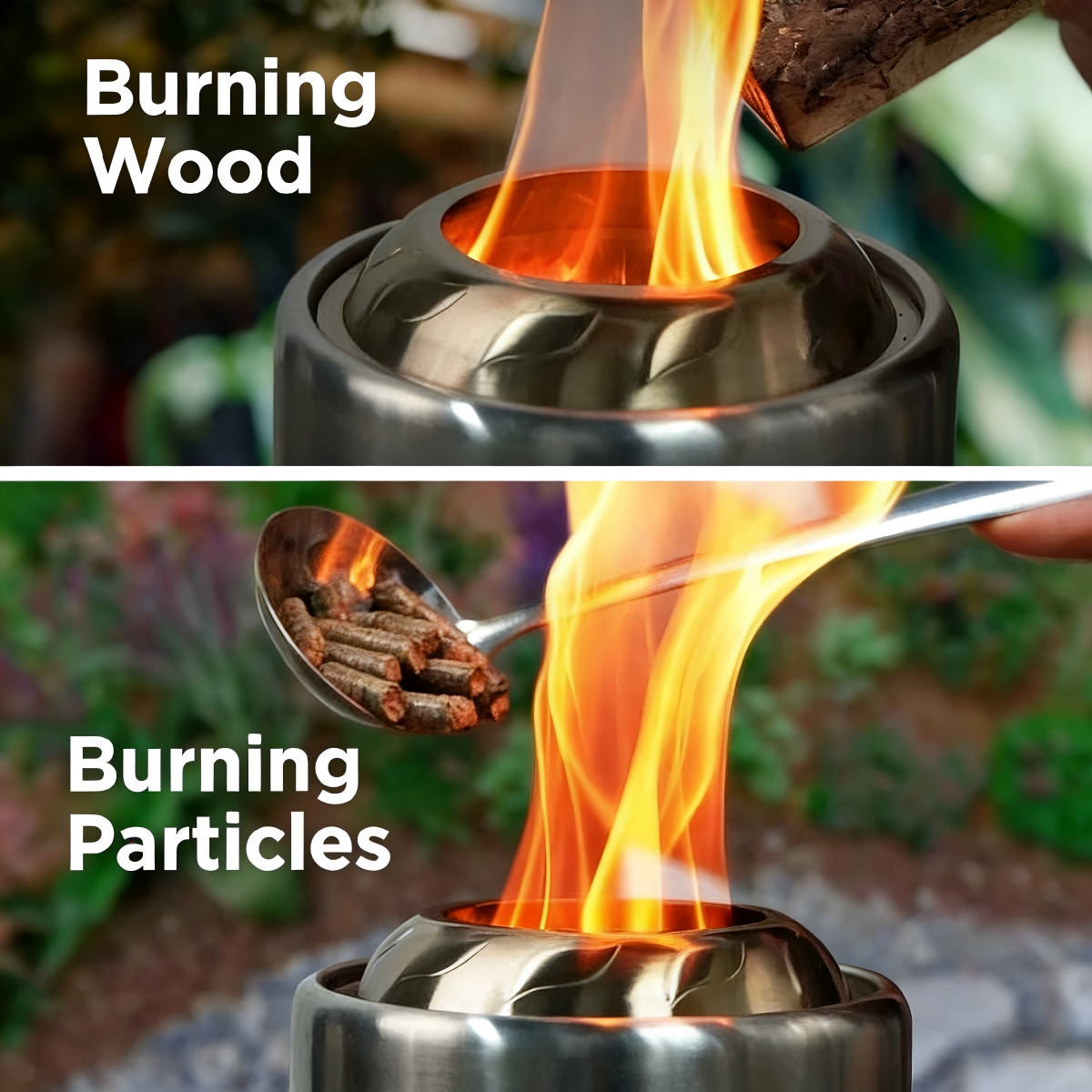 Stove TabletopFire Pit withStand -5.9" x7.8" SmokelessStainless SteelPortable Fire Pit