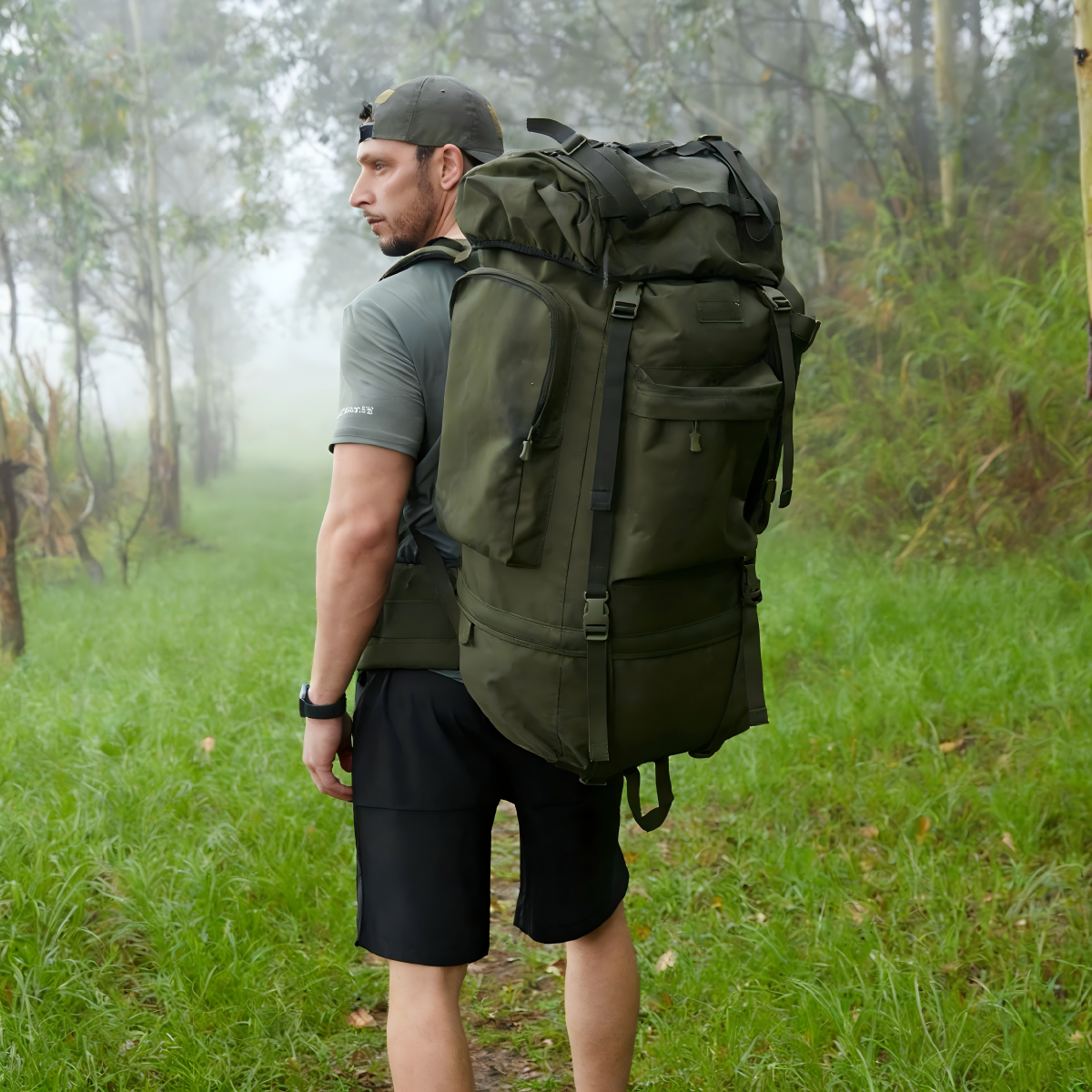 65L Waterproof Oxford Mountaineering Back pack with Rain Cover