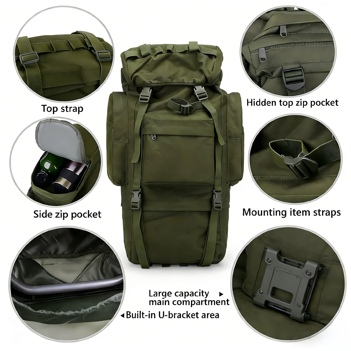 65L Waterproof Oxford Mountaineering Back pack with Rain Cover