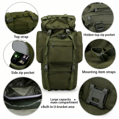 65L Waterproof Oxford Mountaineering Back pack with Rain Cover
