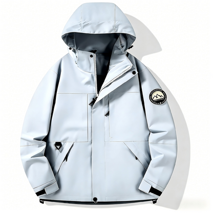 Unisex Single Layer Windproof and Waterproof Hooded Jacket for Outdoor Activities