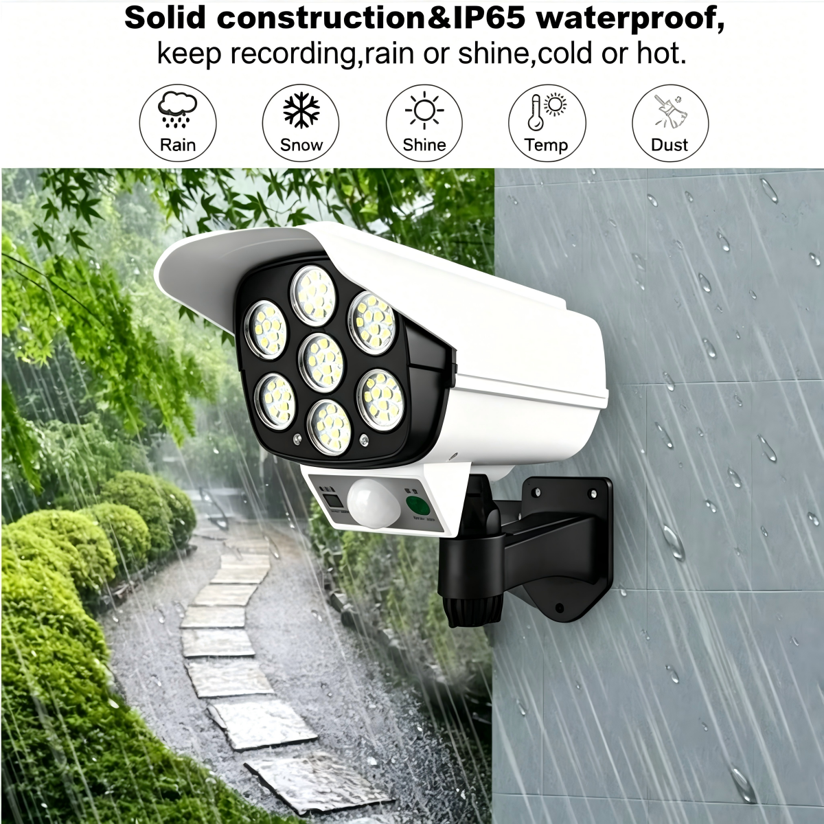 Remote Solar Motion Sensor Fake Camera Outdoor LED Light