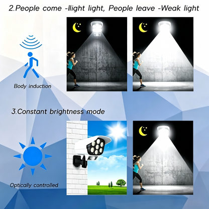 Remote Solar Motion Sensor Fake Camera Outdoor LED Light