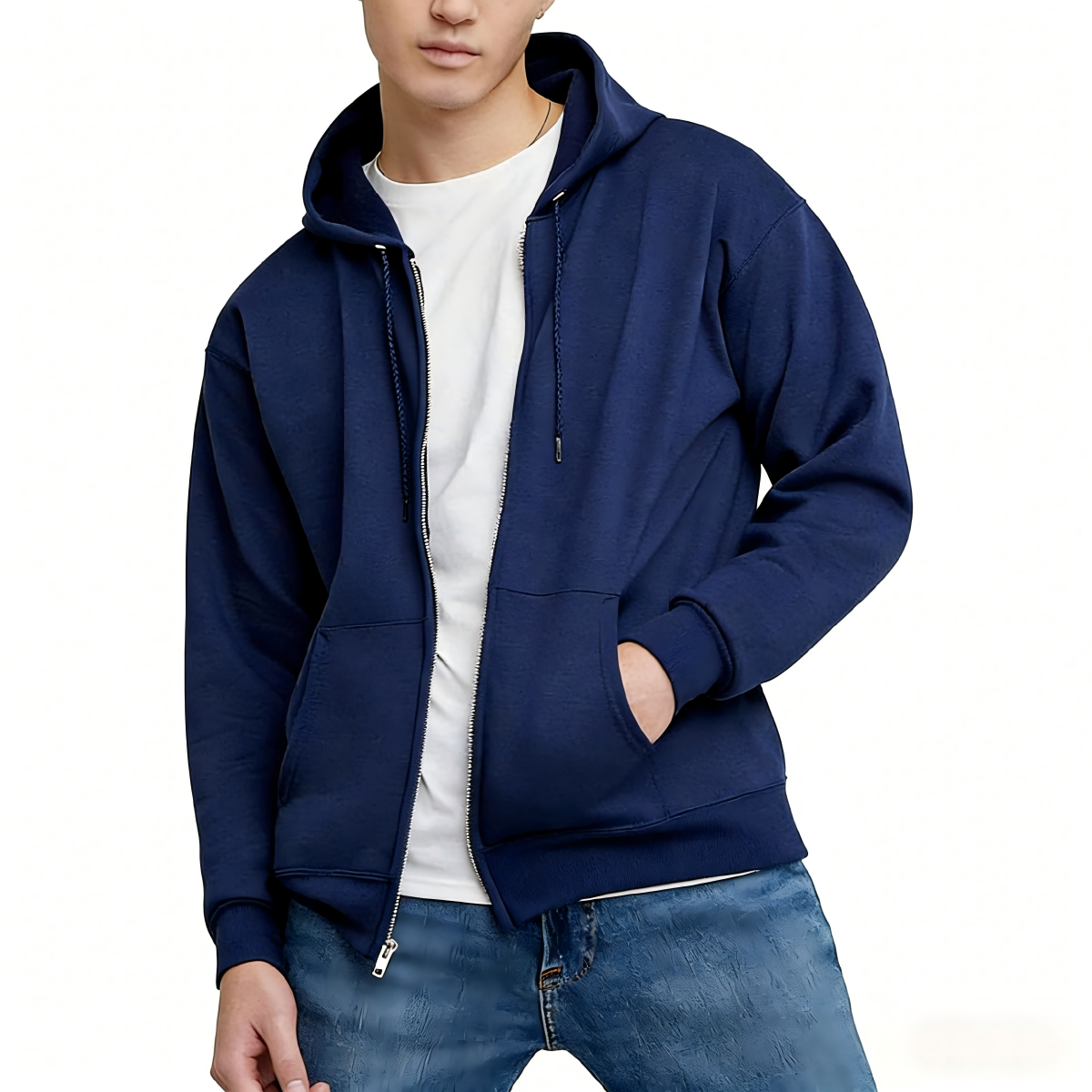 Hanes Men's Zip-up Hoodie, EcosmartFleece Full-zip Hoodie for Men, HoodedSweatshirt